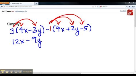 simplify 3 4x 3y 9x 2y 5 youtube