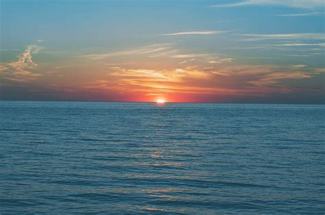 Hd Wallpaper Lake Lake Michigan Sunset Blue Orange Sunrise Sky