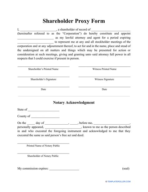 Shareholder Proxy Form Fill Out Sign Online And Download Pdf Templateroller