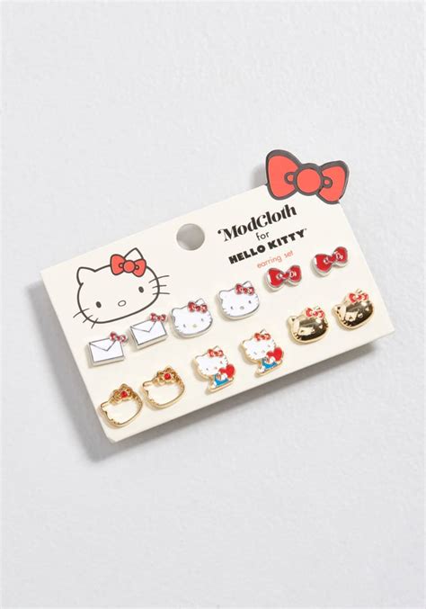 Modcloth For Hello Kitty Iconic Accents Earring Set Hello Kitty At Modcloth Collection