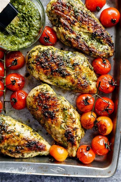(to make the chicken even more crisp, set a large pan over high heat, add a tablespoon of olive oil to the pan, then. 2 Ingredient Pesto Chicken - Cafe Delites