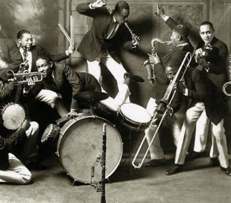 See more ideas about 1920s jazz, jazz age, 1920s. This photograph was a group of black and white musicians coming together through jazz | Jazz ...