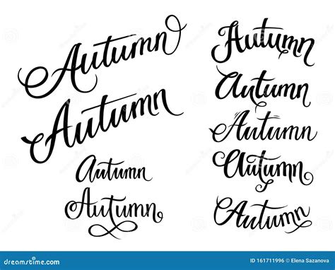 Hand Drawn Lettering Composition Set Stock Vector Illustration Of
