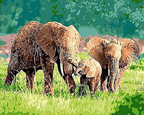 Jynxos Frameless 16 Easy Diy Paint Wpap Art Elephant Painting Paint