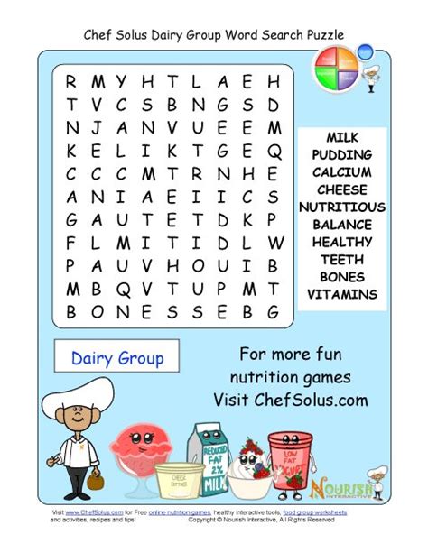 Printable 10 Word Search Puzzle Milk Group