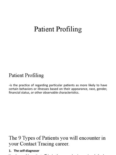 Patient Profiling Pdf Patient Clinical Medicine