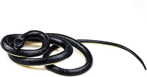 Paialco Realistic Rubber Snake Toy 52 Inch Long Black 52 Inches