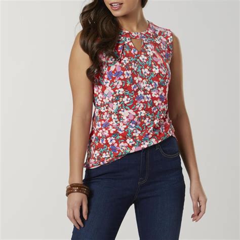 Simply Styled Womens Sleeveless Blouse Floral