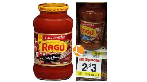 Ragu Pasta Sauce Just 058 At Weis Markets Living Rich With Coupons