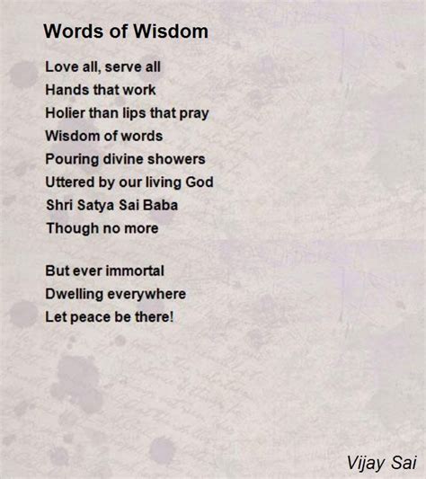 Wisdom Poems