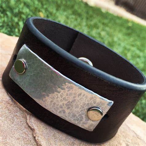 Mens Leather Cuff By Sixdesignsjewelry On Etsy