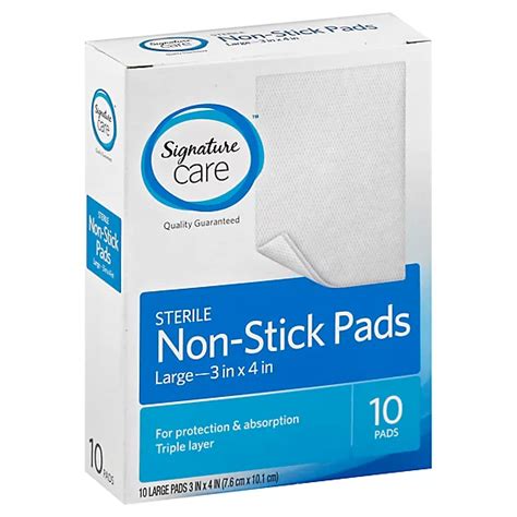 Signature Selectcare Non Stick Pads Sterile Large 10 Count Albertsons