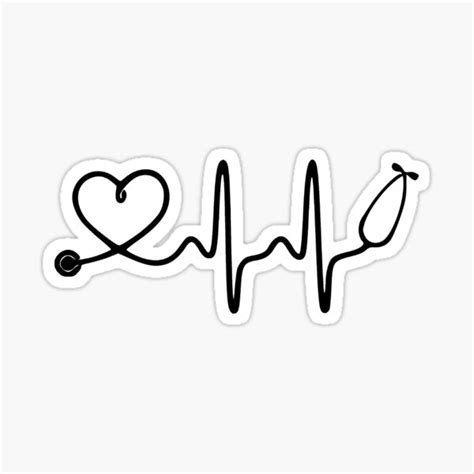 Stationery And Party Supplies Stickerloaf Brand Ekg Heart Nurse Life