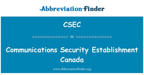Csec Definition Communications Security Establishment Canada