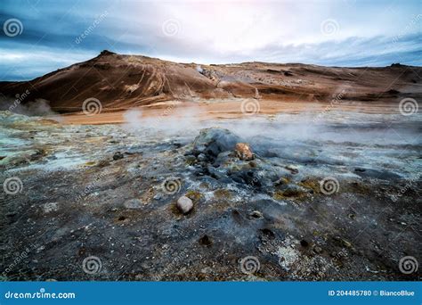 Krafla Geothermal Of Hverir Namafjall In Iceland Stock Photo Image