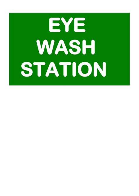 Eye Wash Station Sign Template Printable Pdf Download