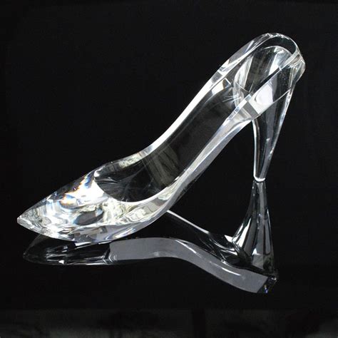 1 Piece Clear Crystal Cinderella High Heel Shoes Novel Crystal Pumps Crafts For Souvenir With
