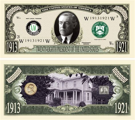 Woodrow Wilson Million Dollar Bill American Art Classics