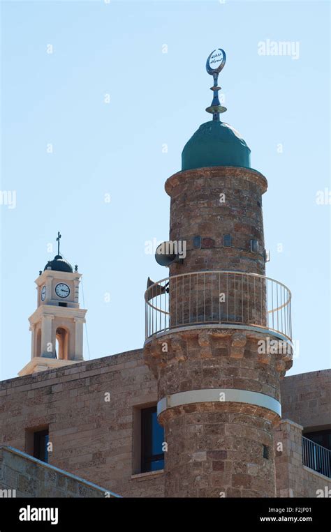 Israel The Minaret Of Al Bahr Mosque The Oldest Extant Mosque In