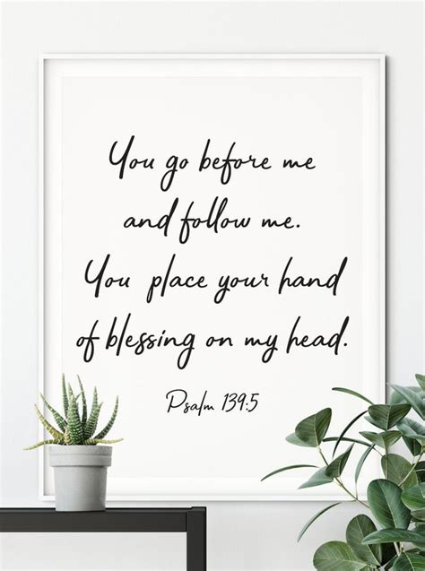 Psalm 1395 You Go Before Me And Follow Me Bible Verse Art Etsy
