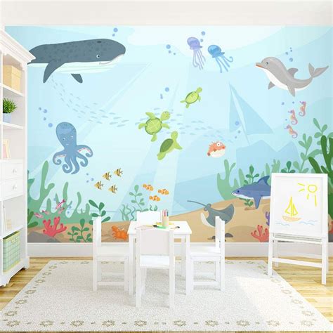 The Cutest Wall Mural For A Nursery Or Kids Rooms Under The Sea