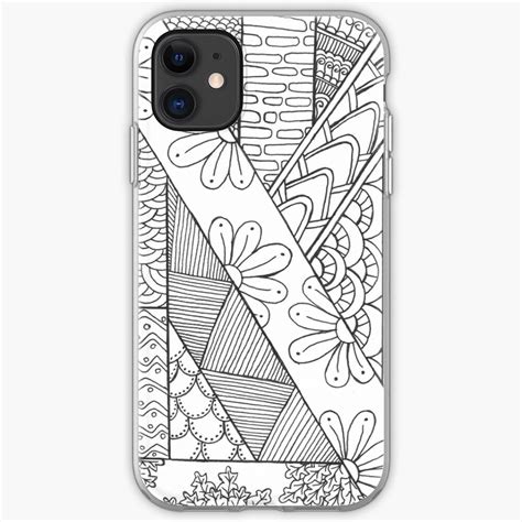 "Black and White Adult Coloring Page Design" iPhone Case & Cover by