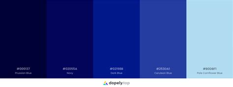 Blue Color Palette Inspirations With Names Hex Codes Inside Colors