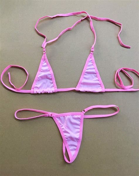Buy Women Micro G String Bikini Piece Swimsuit Sheer Extreme Mini Thong Set Bathing Suit