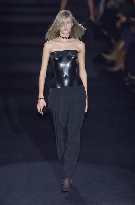 Yves Saint Laurent By Tom Ford Black Leather Corset Runway Ensemble Ss