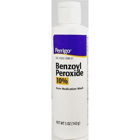 Perrigo Benzoyl Peroxide 10% Acne Medication Face Wash For Sensitive
