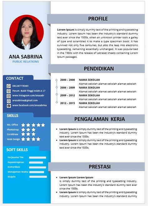 Cara Bikin Cv Riwayat Hidup Desain Cv Menarik Dan Kreatif Dengan Ms Word Maldivesembassy Us