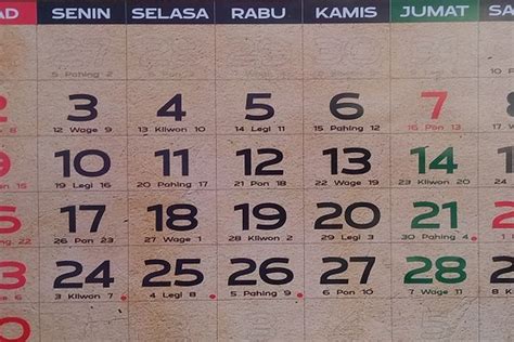 Kalender Jawa Hari Minggu 20 Agustus 2023 Lengkap Rincian Weton Neptu