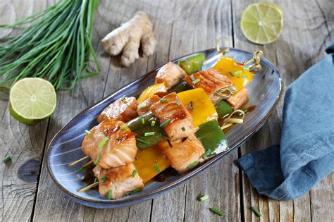 Recette Brochettes de saumon mariné à la sauce soja en vidéo