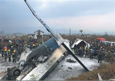Wreckage Of A Us Bangla Airlines Passenger Plane Is