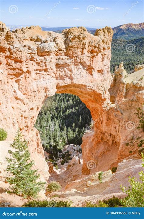 Natural Arch Bridge At Bryce Canyon National Park Stock Photo Image