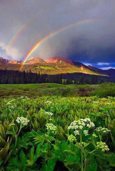 Double Rainbow Over The Rocky Mountains Beautiful Nature Rainbow