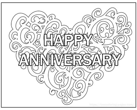 Romantic Happy Anniversary Coloring Pages To T Free Coloring Pages