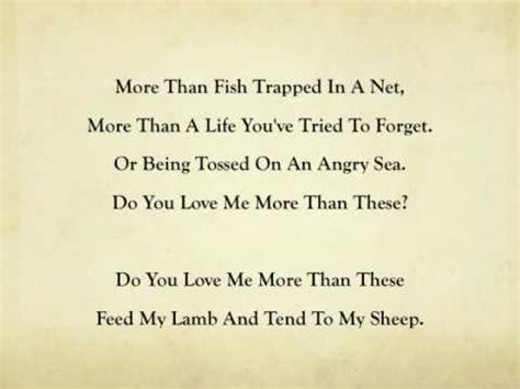 Captured the moment brilliantly, i love how early it is in the piece! Do You Love Me More Than These - YouTube