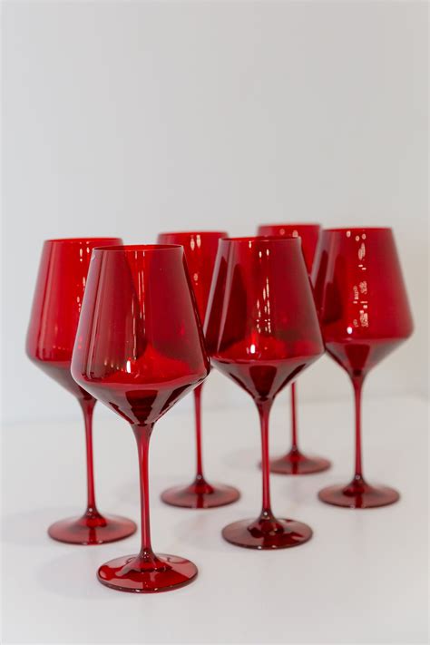 Estelle Colored Wine Stemware Set Of 6 {red} Estelle Colored Glass