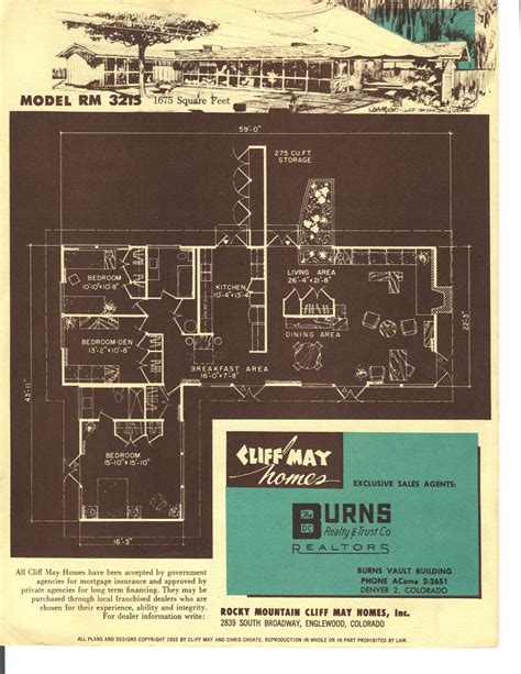 Paper model of a typical 1950's suburban style ranch house. 49 May Low Cost ranch brochure | Modern house plans, House ...