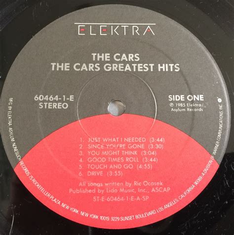 Original 85 Vinyl The Cars Greatest Hits Record Album Classic 80s Rock