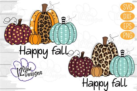 Happy Fall Pumpkins 12 Paw Designs