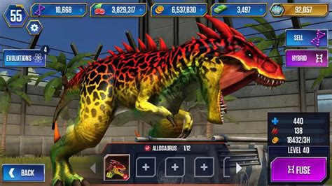 Allosaurus Max Jurassic World The Game Youtube