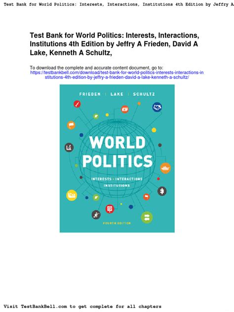 Test Bank For World Politics Interests Interactions Institutions 4th
