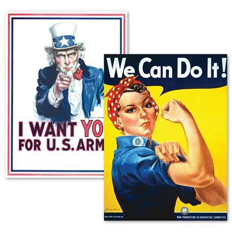 Buy Palacelearning 2 Pack Uncle Sam I Want You And We Can Do It Set World War 2 Army