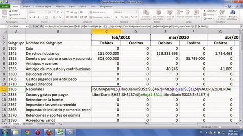 Excel En La Contaduria P Blica Ejemplo De Libro Diario Y Mayor En Excel