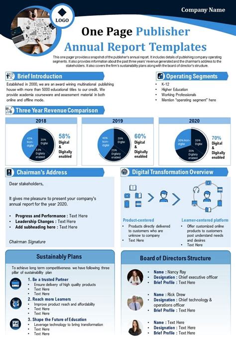 One Pager Report Template