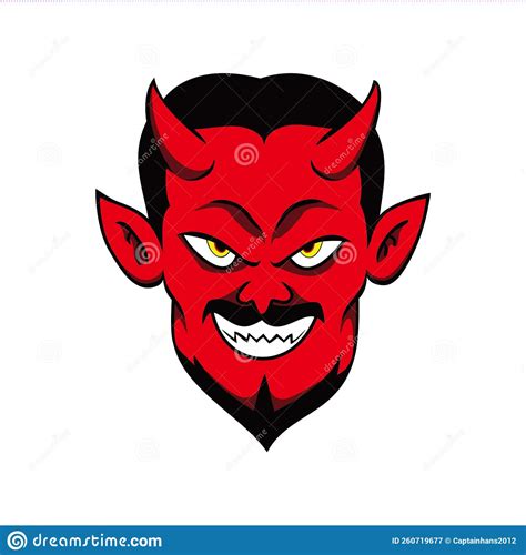 Angry Red Devil Head Design Vector Illustration Stock Vector