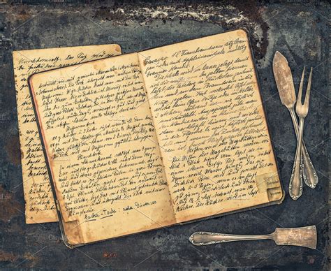 Handwritten Antique Recipe Book High Quality Food Images Creative