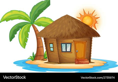 A Small Nipa Hut In Island Royalty Free Vector Image